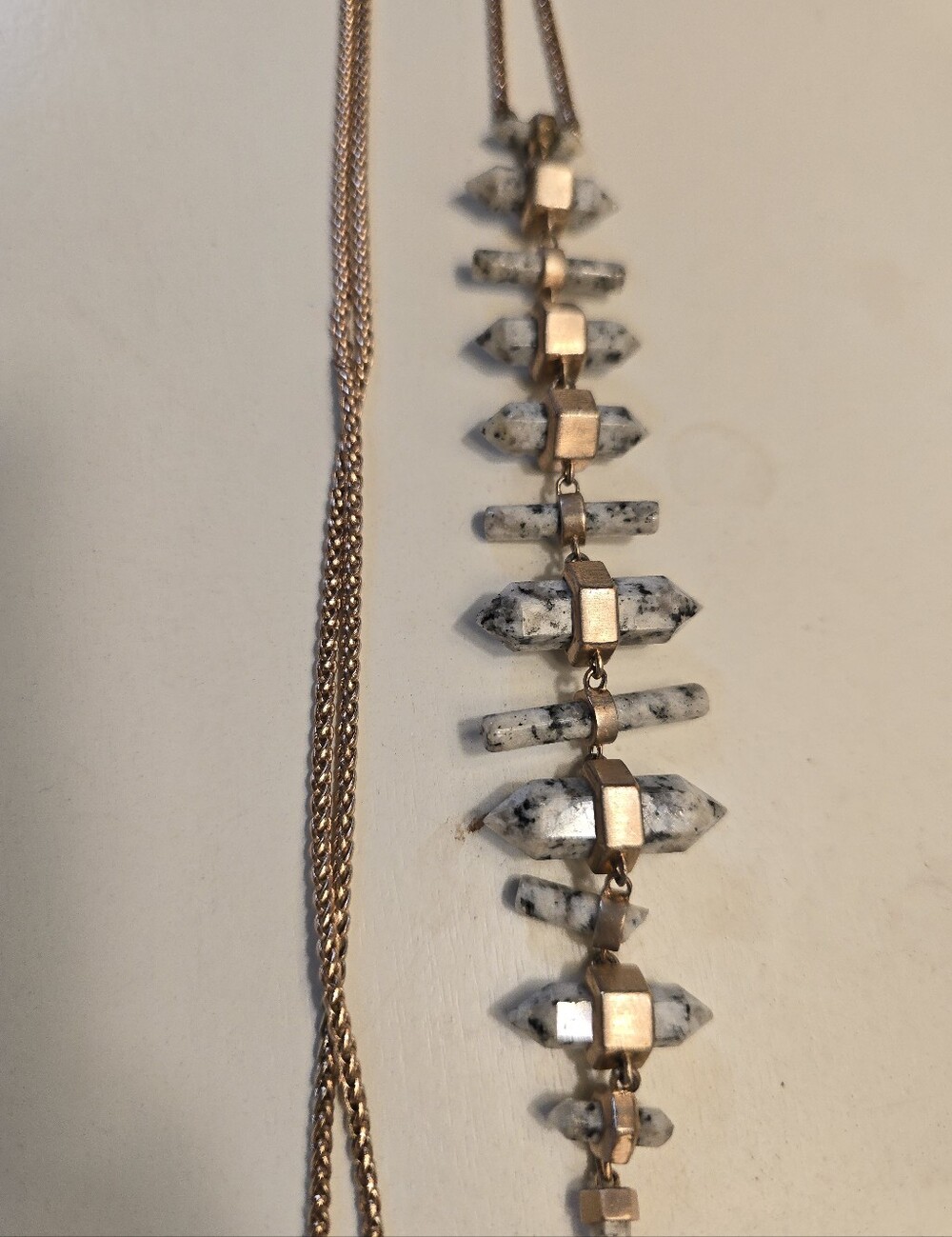 Kendra Scott Samantha Granite Rose Gold Necklace Adjustable